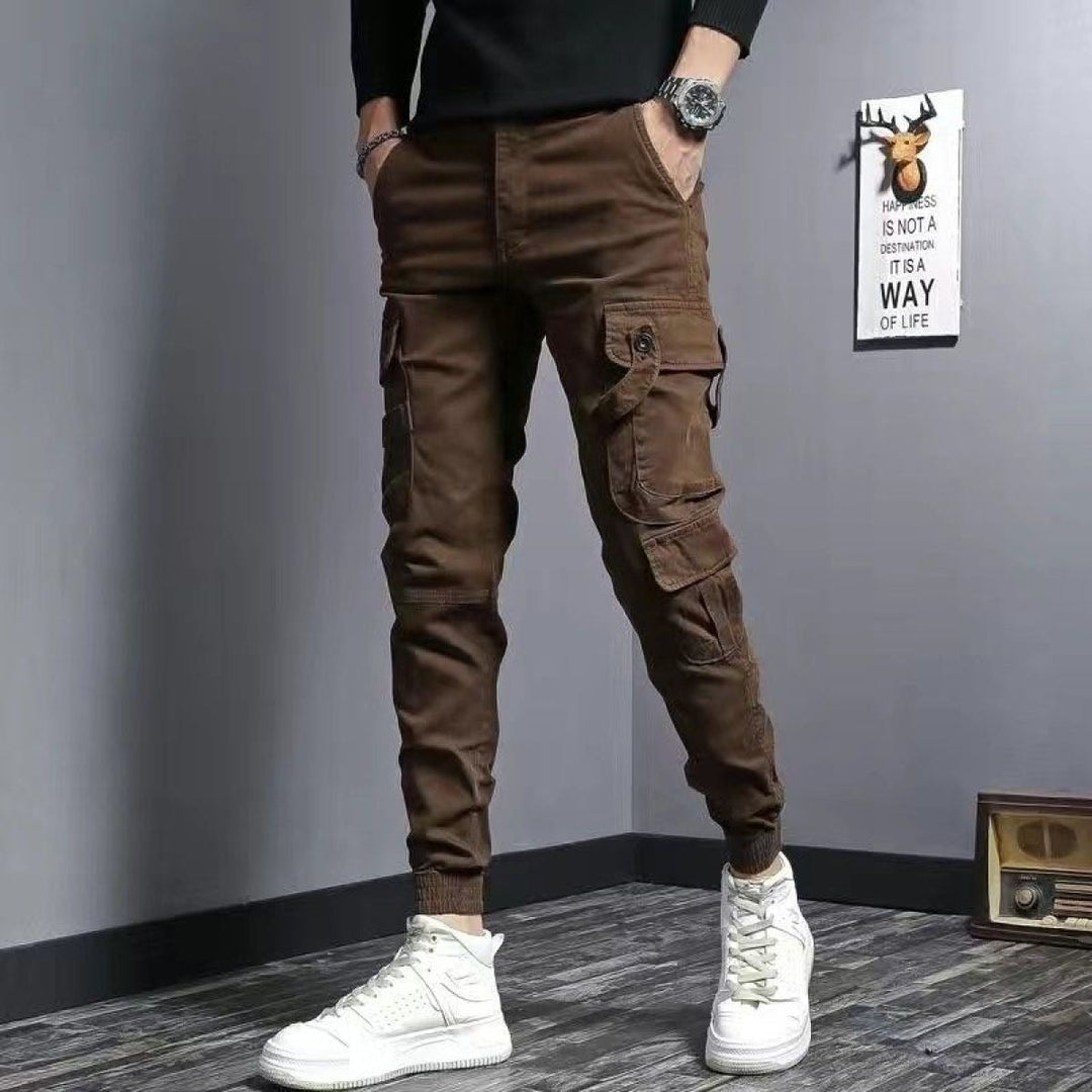 Cargo herenbroek katoen slim fit steekzakken - Marius