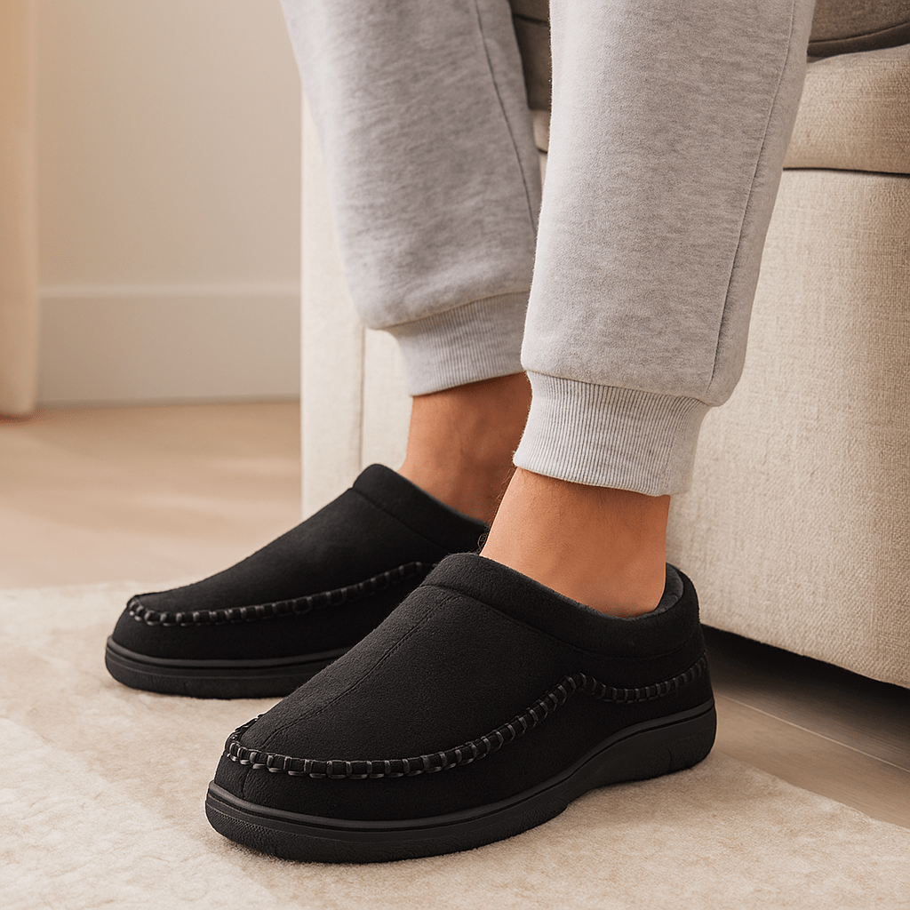 Klassieke pantoffels van pluche voor heren - Renhal