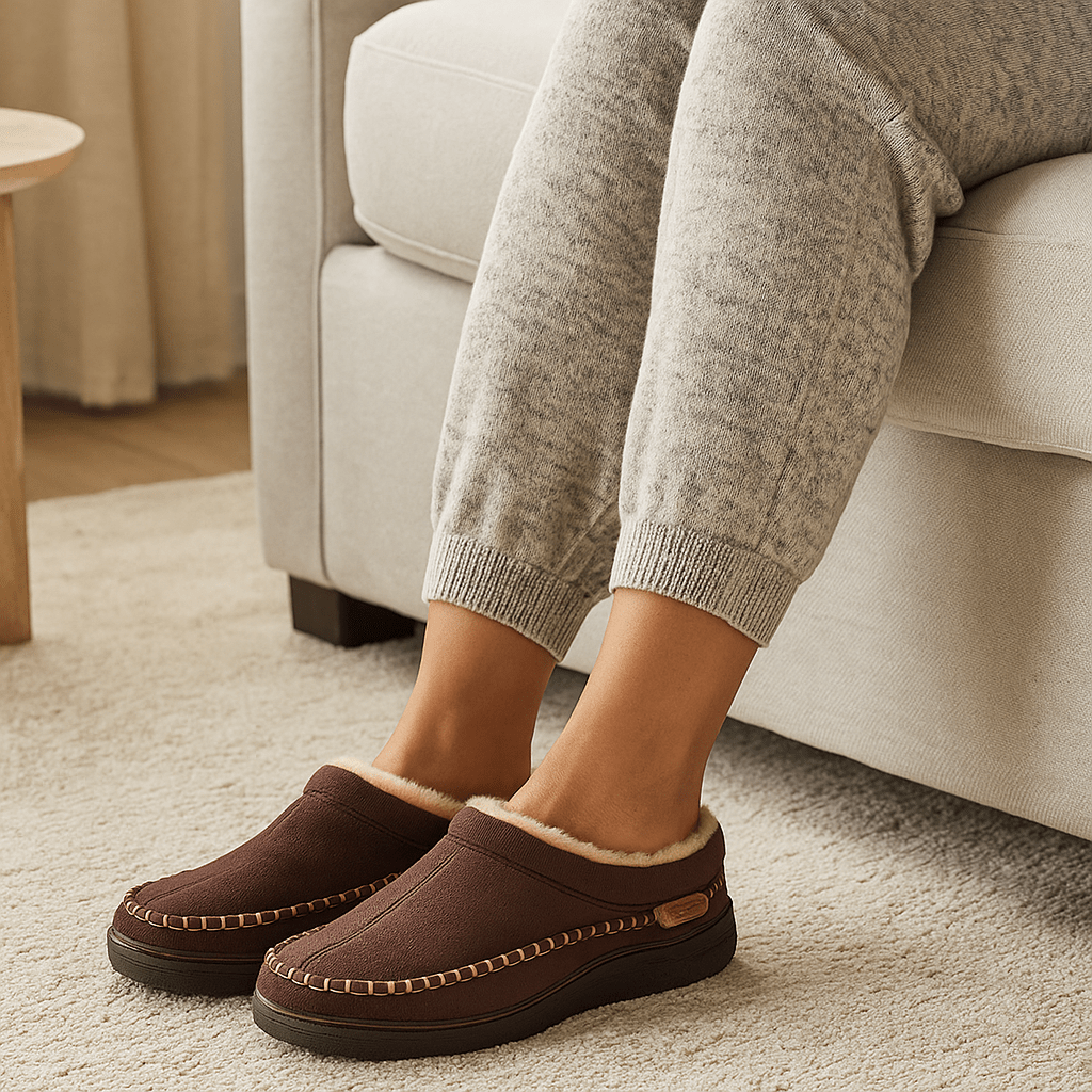 Klassieke pantoffels van pluche voor heren - Renhal
