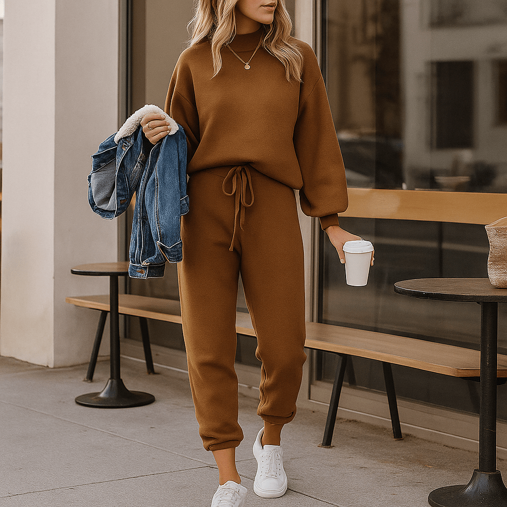 Tweedelige gebreide effect set voor dames - Ameline