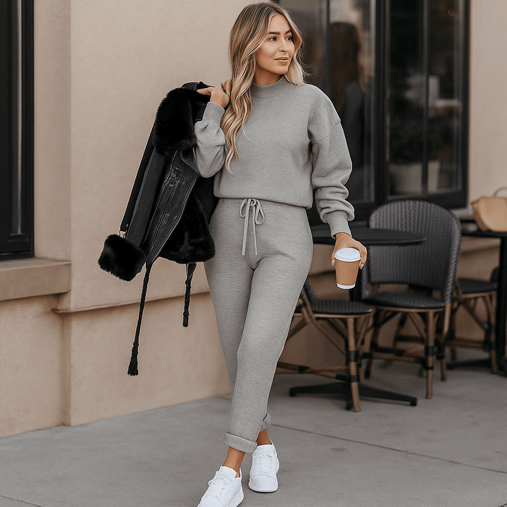 Tweedelige gebreide effect set voor dames - Ameline