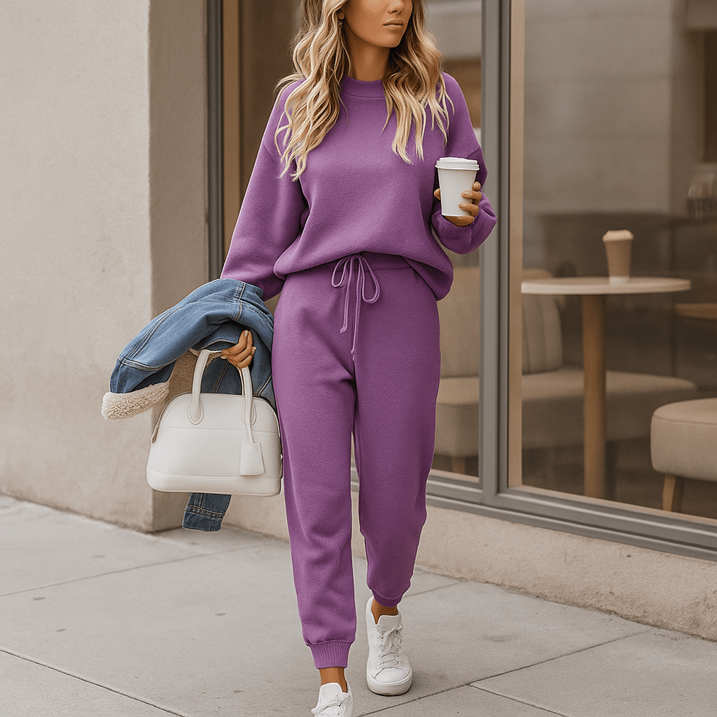 Tweedelige gebreide effect set voor dames - Ameline