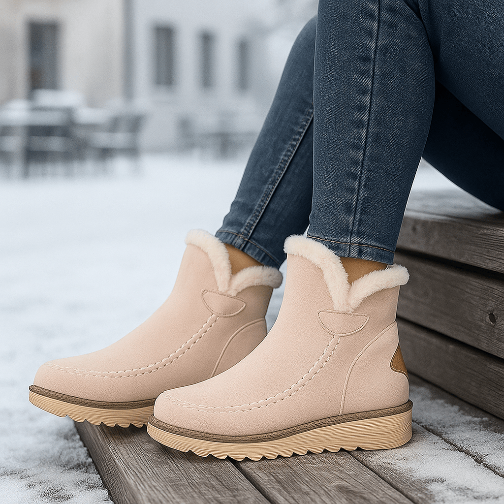 Enkellaarsjes voor dames met pluche-effect - Olyane