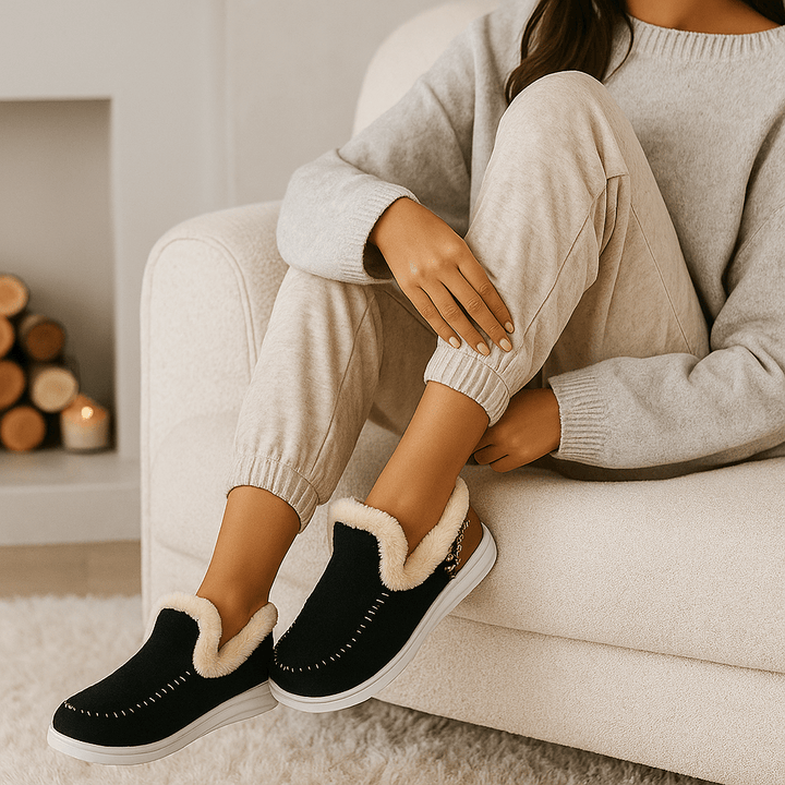 Damesslippers met pluche-effect - Mery