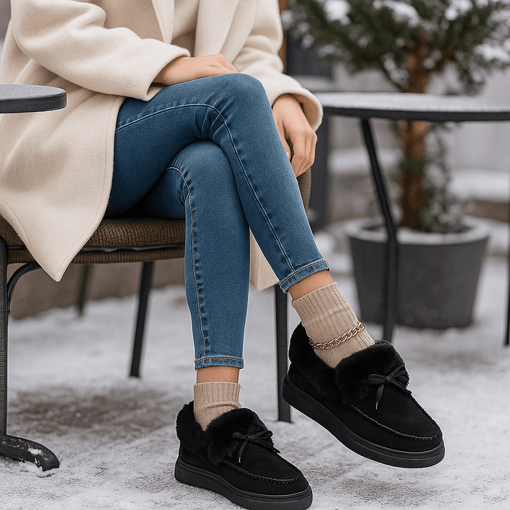 Damesschoenen met pluche-effect - Esmira