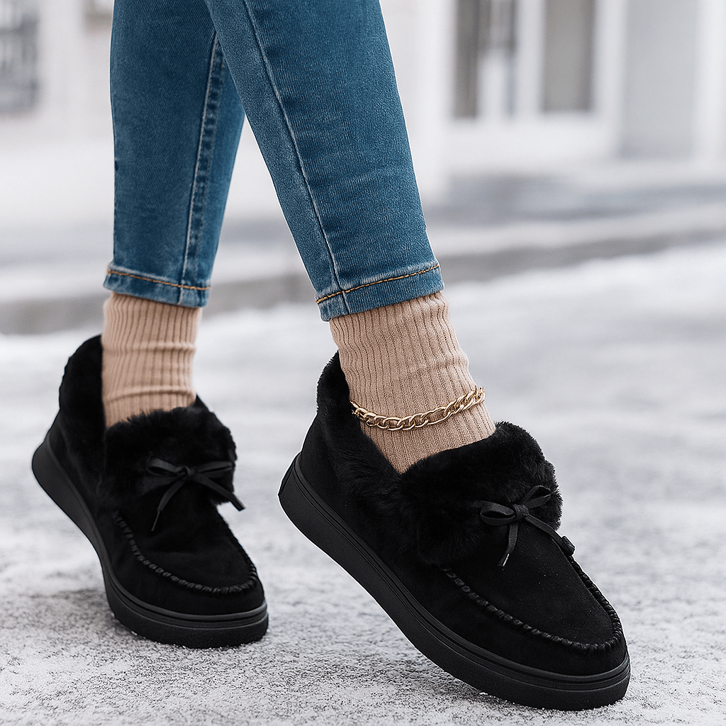 Damesschoenen met pluche-effect - Esmira