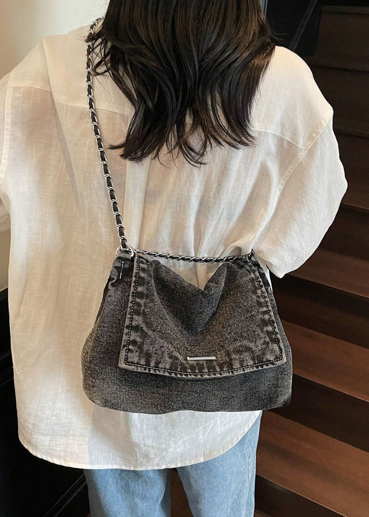 Denim urban stijl metallic kettingtas - Briseida