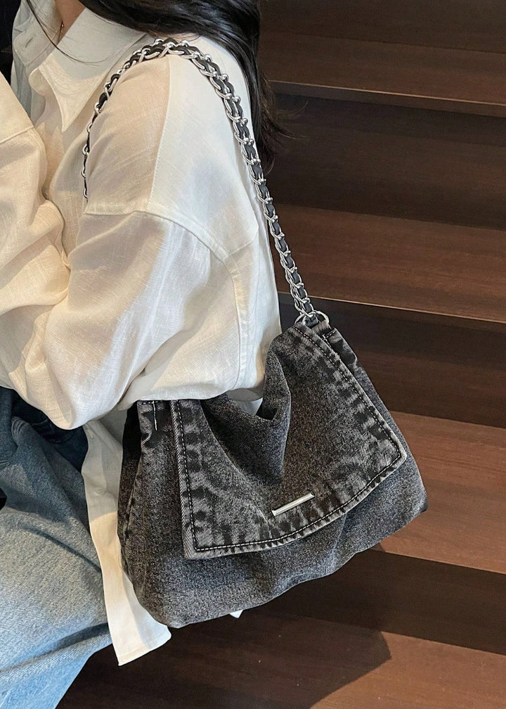 Denim urban stijl metallic kettingtas - Briseida