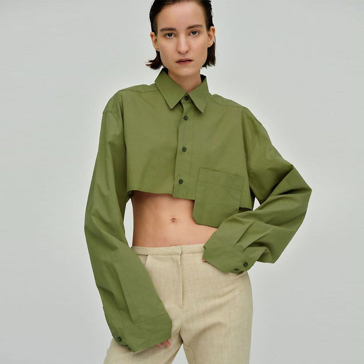 Scarlett - Oversized groen button-down overhemd