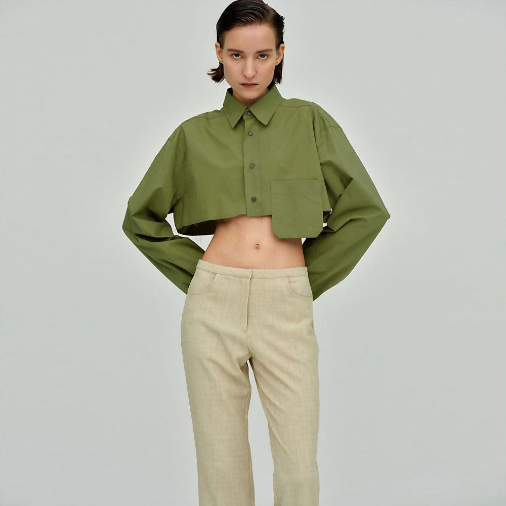 Scarlett - Oversized groen button-down overhemd