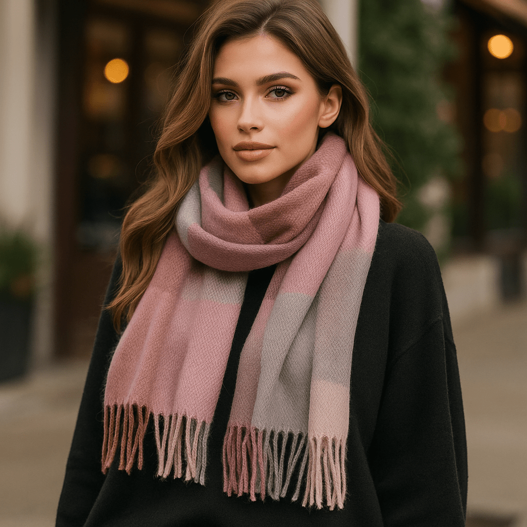 Pehmeä ja Tyylikäs Ruudullinen Huivi – Liora - EmiyoSuomi - Huivit