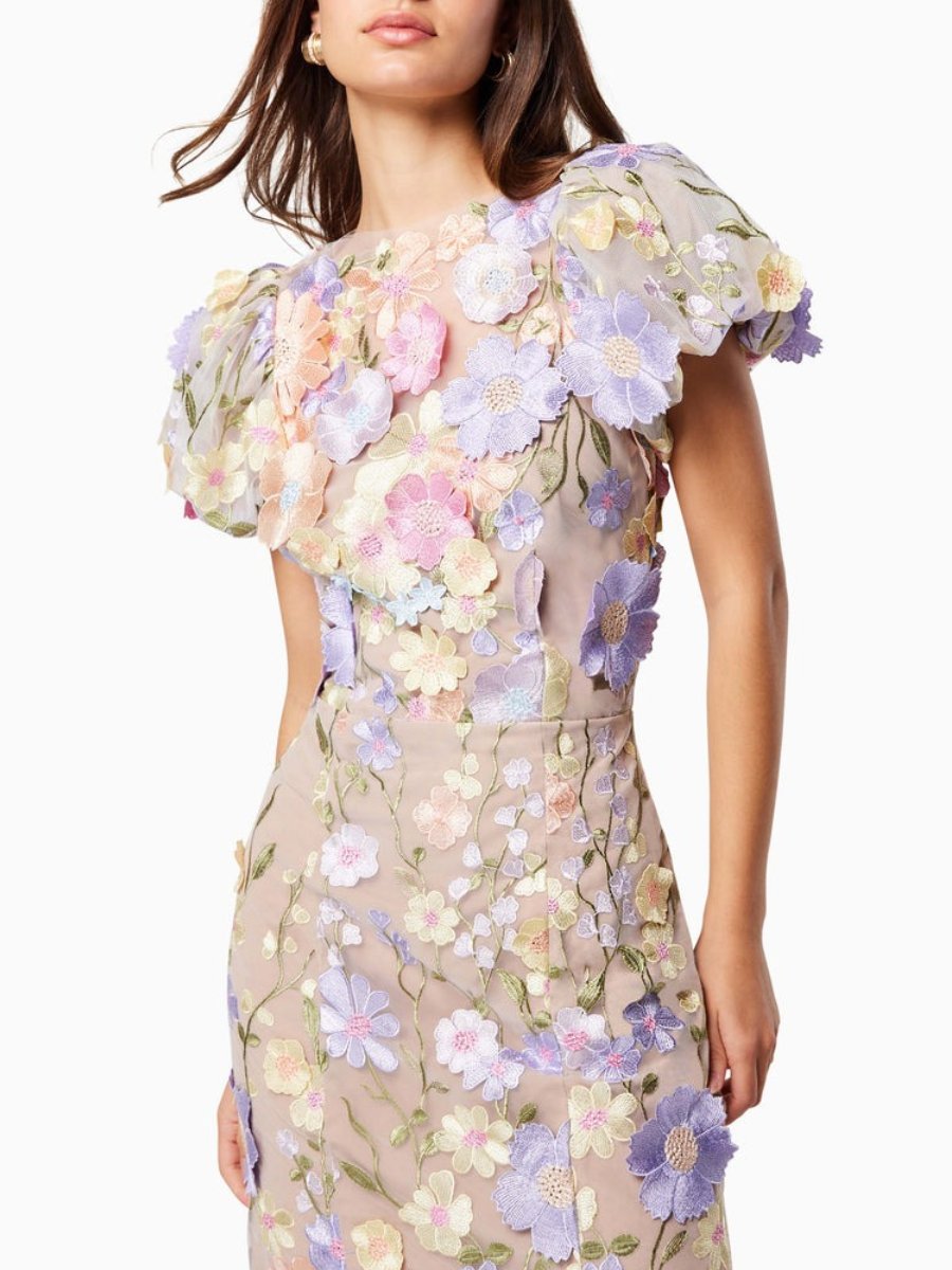 Floralina - 3D kanten maxi jurk