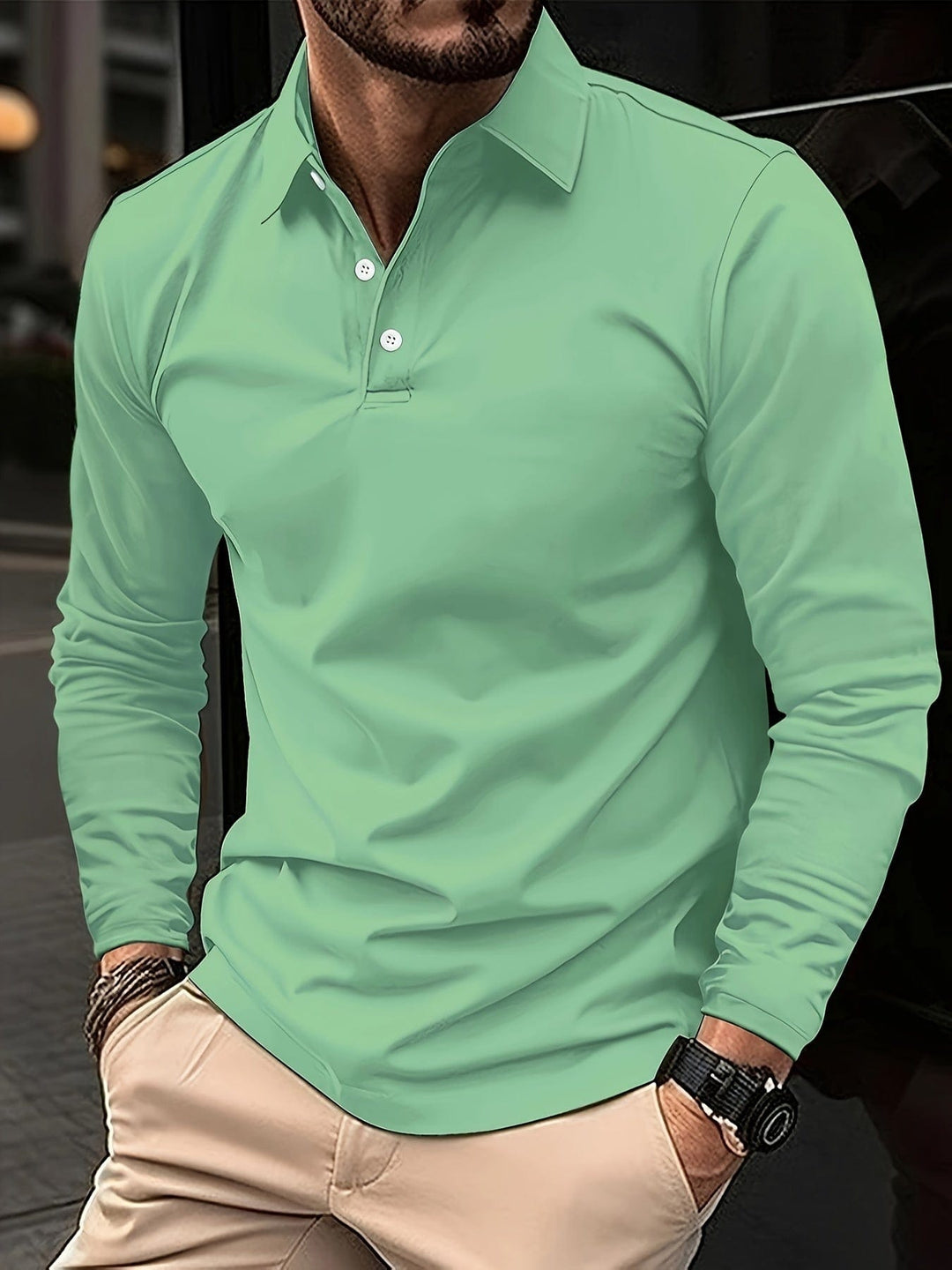 Jarren - Poloshirt met lange mouwen