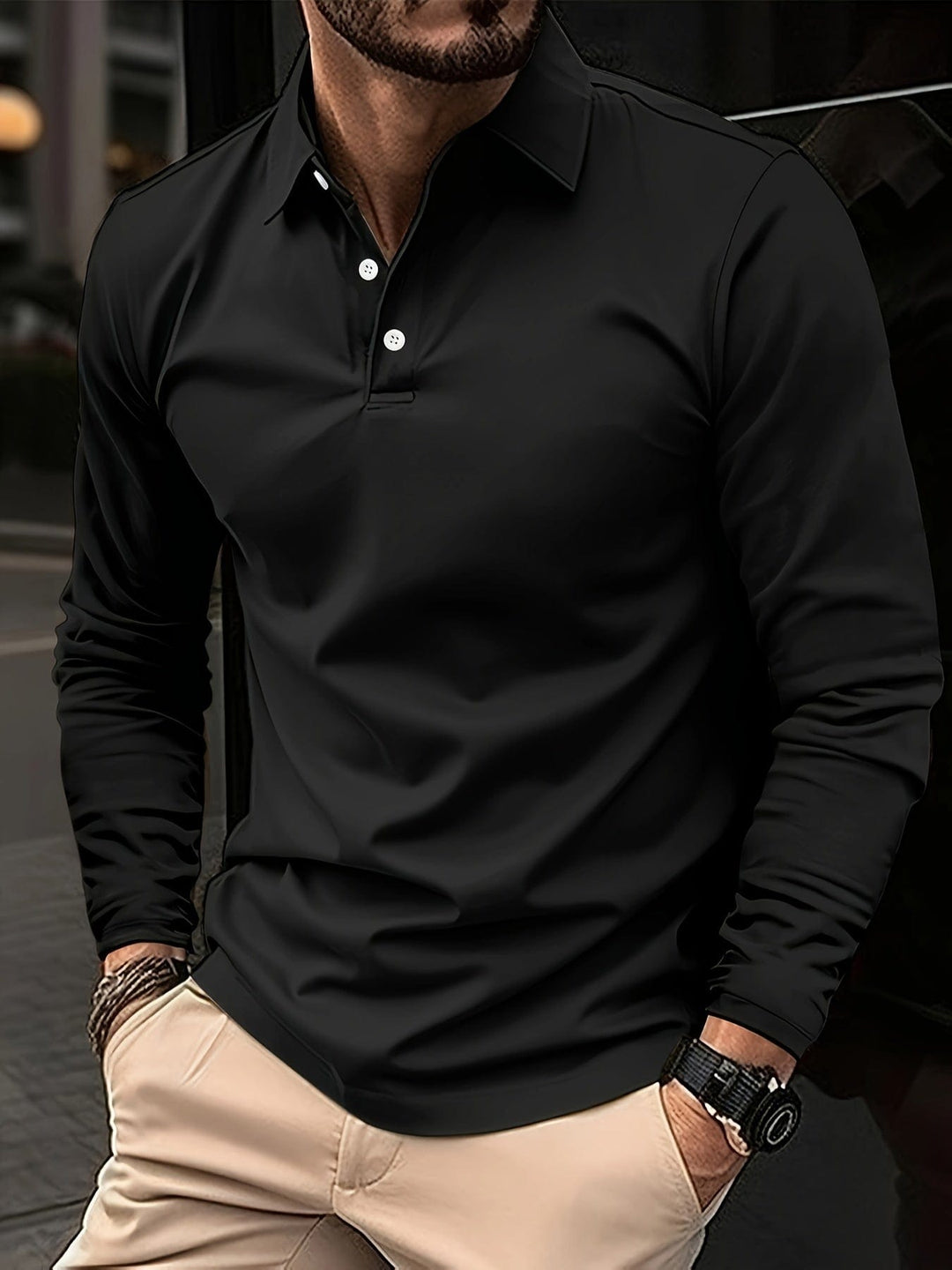 Jarren - Poloshirt met lange mouwen