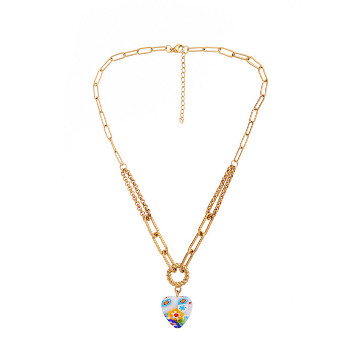 Vergulde roestvrijstalen Fleur d'Amour hanger