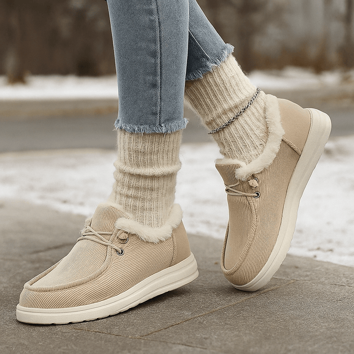 Mocassin enkellaarsjes met pluche voering - Cerine