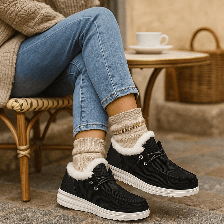 Mocassin enkellaarsjes met pluche voering - Cerine