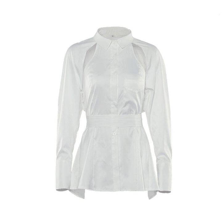 Daisy - Blouse met striksluiting en uitgesneden details