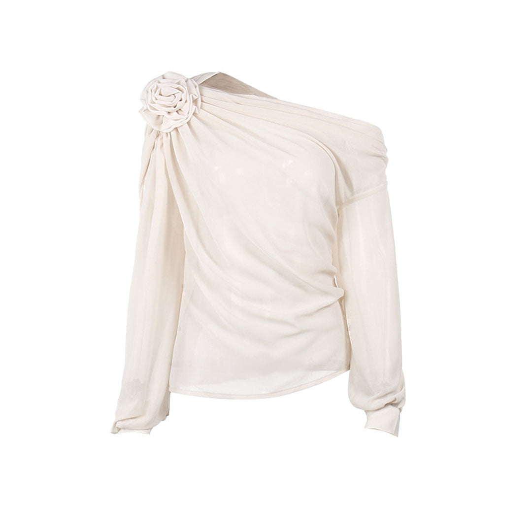 Margaret - Schouderloze chiffon blouse