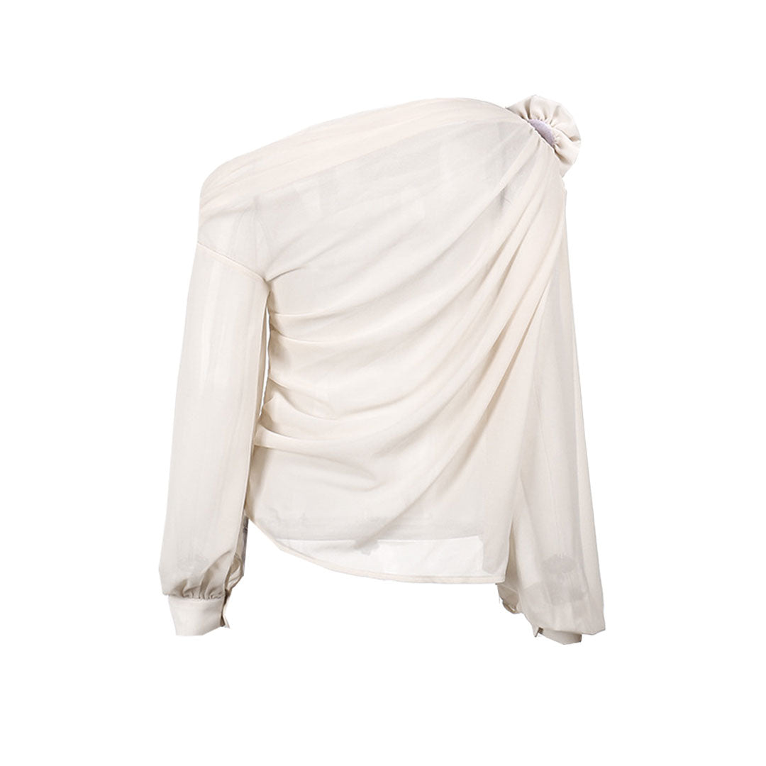 Margaret - Schouderloze chiffon blouse