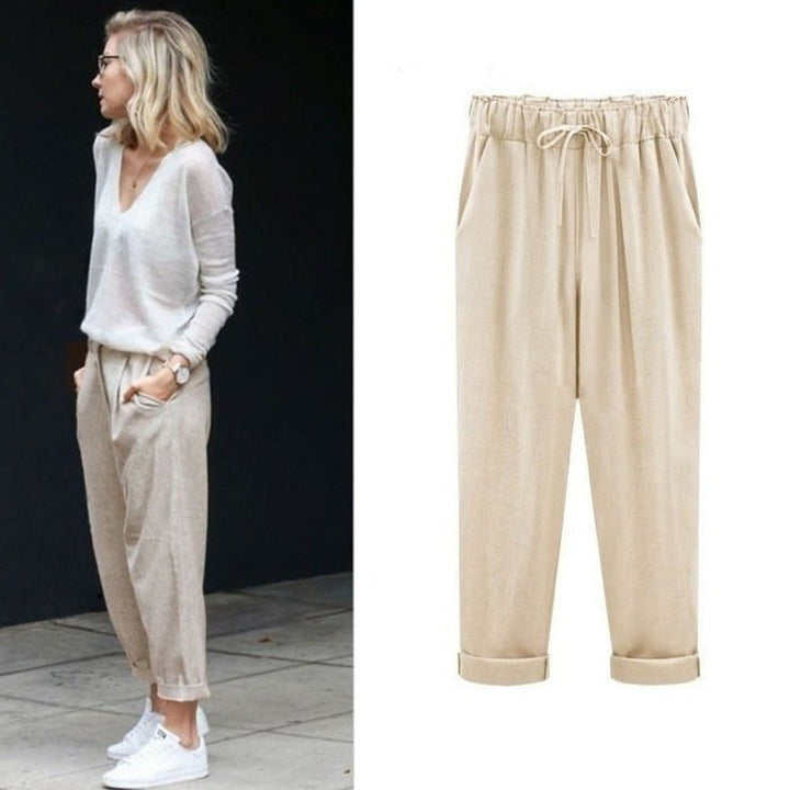 Zomerbroek voor dames - casual stijl met trekkoord