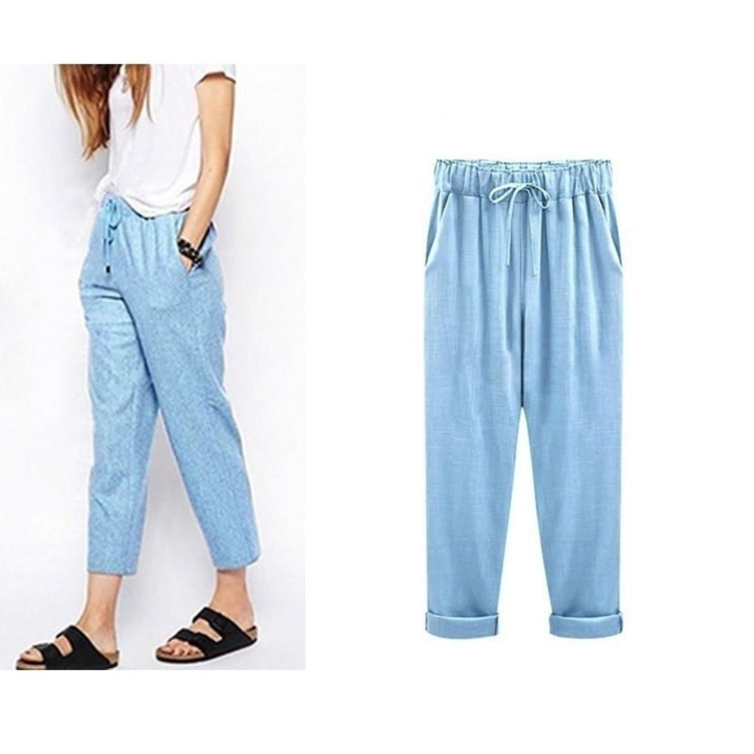Zomerbroek voor dames - casual stijl met trekkoord