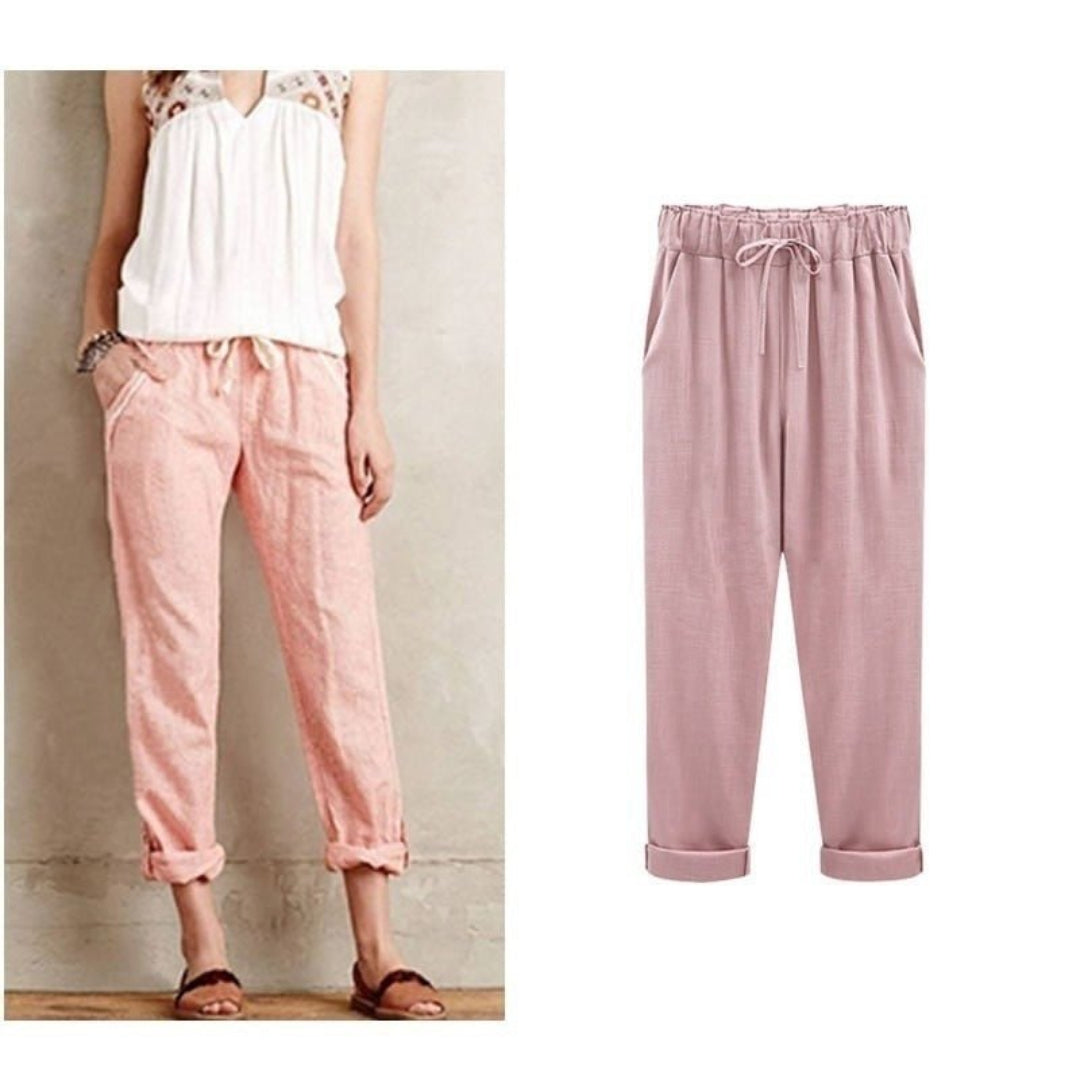 Zomerbroek voor dames - casual stijl met trekkoord