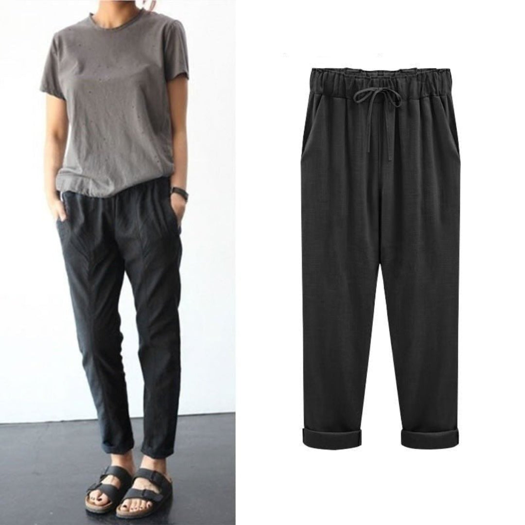 Zomerbroek voor dames - casual stijl met trekkoord