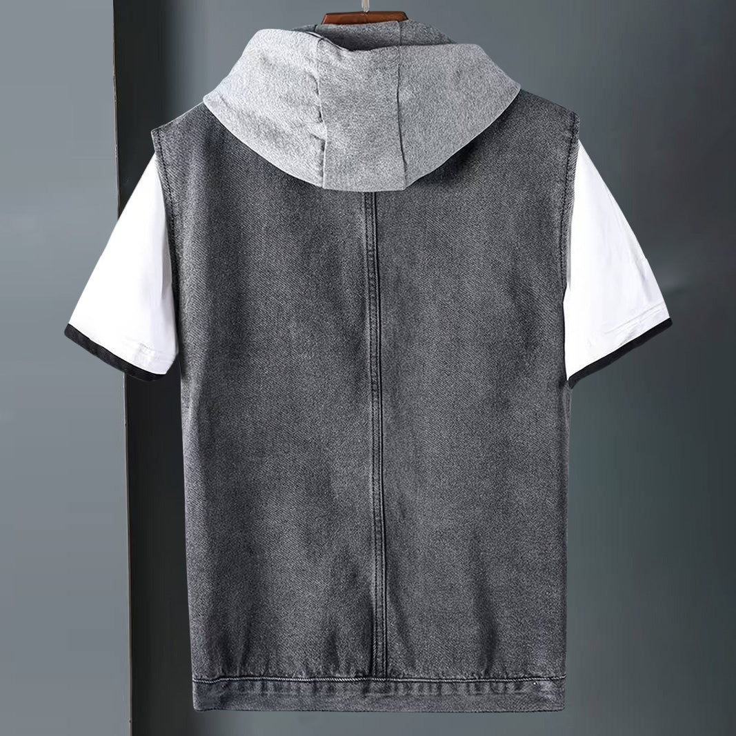 Reeves Denim Hooded Vest